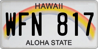 HI license plate WFN817