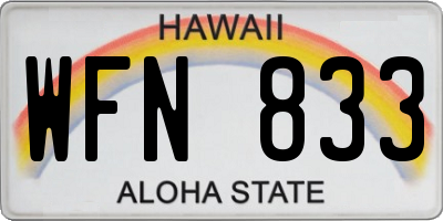 HI license plate WFN833