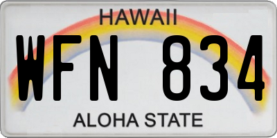 HI license plate WFN834