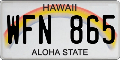 HI license plate WFN865