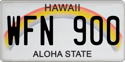 HI license plate WFN900