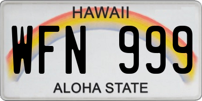 HI license plate WFN999