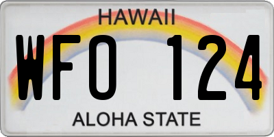 HI license plate WFO124
