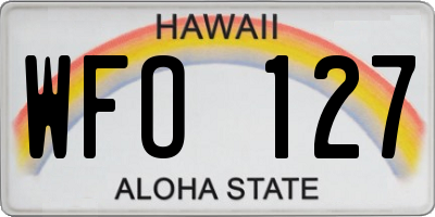 HI license plate WFO127