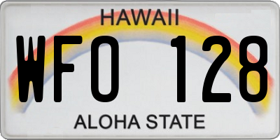 HI license plate WFO128