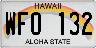 HI license plate WFO132