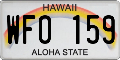 HI license plate WFO159