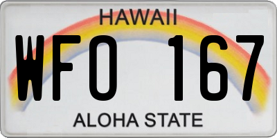 HI license plate WFO167