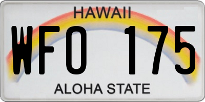 HI license plate WFO175