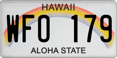 HI license plate WFO179