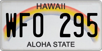 HI license plate WFO295