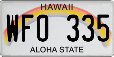 HI license plate WFO335