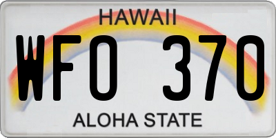 HI license plate WFO370