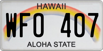 HI license plate WFO407