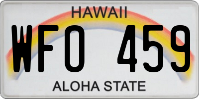 HI license plate WFO459