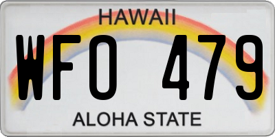 HI license plate WFO479