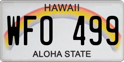 HI license plate WFO499