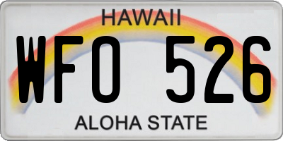 HI license plate WFO526