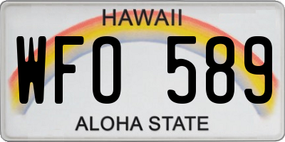 HI license plate WFO589
