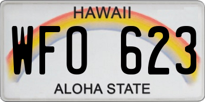 HI license plate WFO623