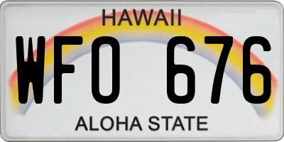 HI license plate WFO676