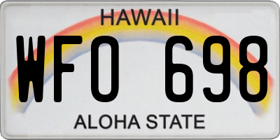 HI license plate WFO698