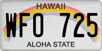 HI license plate WFO725