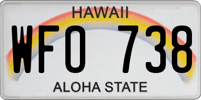 HI license plate WFO738