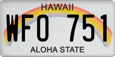 HI license plate WFO751