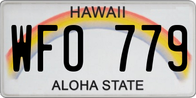 HI license plate WFO779