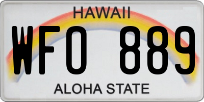 HI license plate WFO889