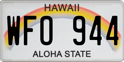 HI license plate WFO944
