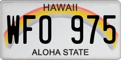 HI license plate WFO975