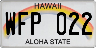 HI license plate WFP022