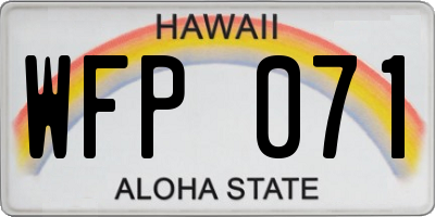 HI license plate WFP071