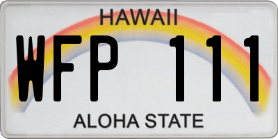 HI license plate WFP111