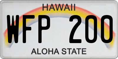 HI license plate WFP200