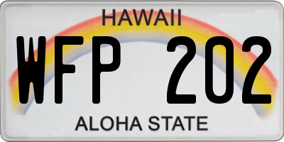 HI license plate WFP202