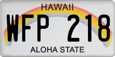 HI license plate WFP218