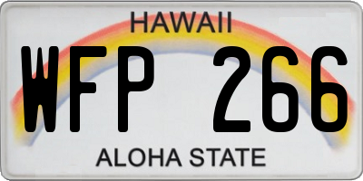 HI license plate WFP266