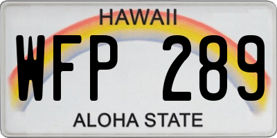 HI license plate WFP289