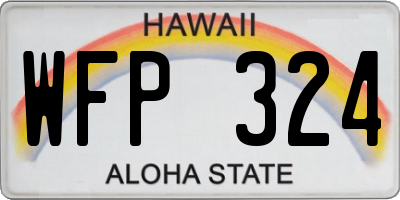 HI license plate WFP324