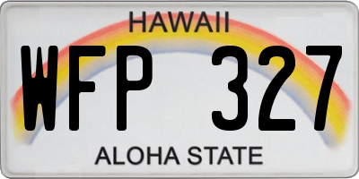HI license plate WFP327