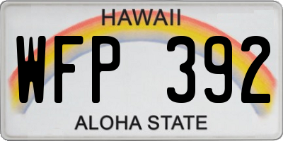 HI license plate WFP392