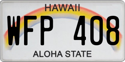 HI license plate WFP408