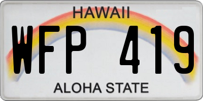 HI license plate WFP419