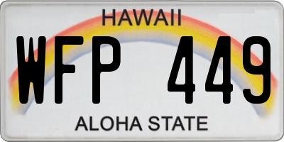 HI license plate WFP449