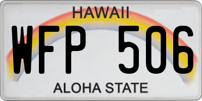 HI license plate WFP506