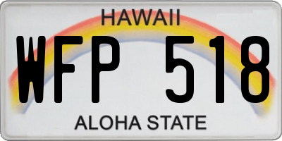 HI license plate WFP518
