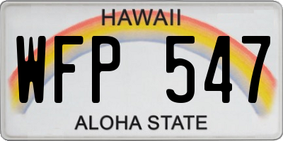 HI license plate WFP547